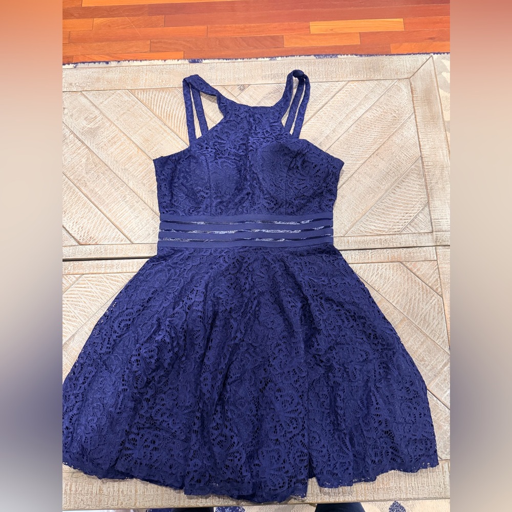 City Studio Navy Lace Mini Dress